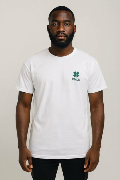 T-Shirt Blanc "Peace" Homme