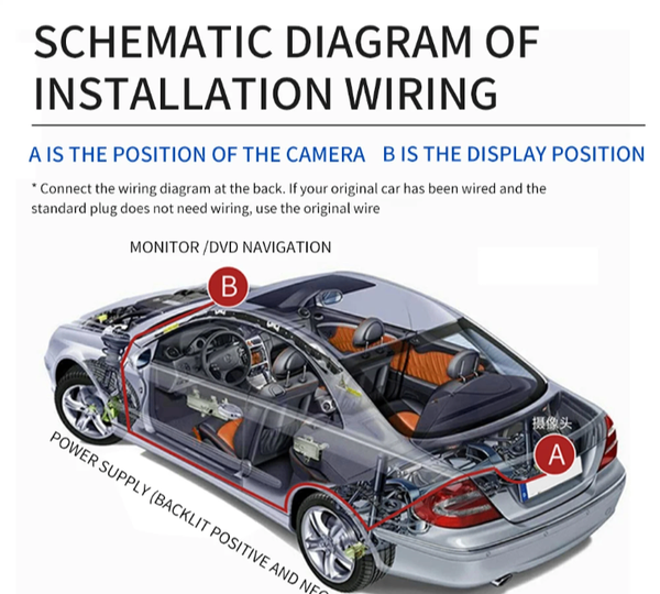 Wide Angle HD Car Rearview Camera Rear View Video Vehicle Ca