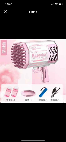 Pistolet à bulles rose