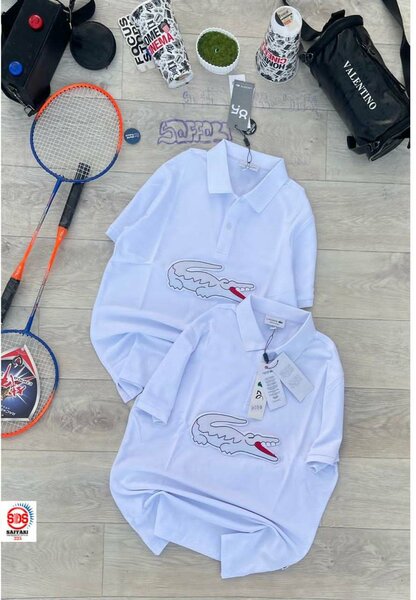 Polo blanc crocodile homme