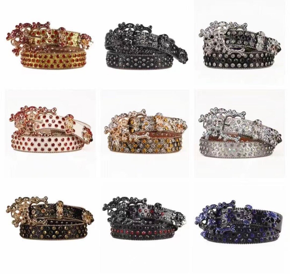 Ceinture Strass Tête de Mort