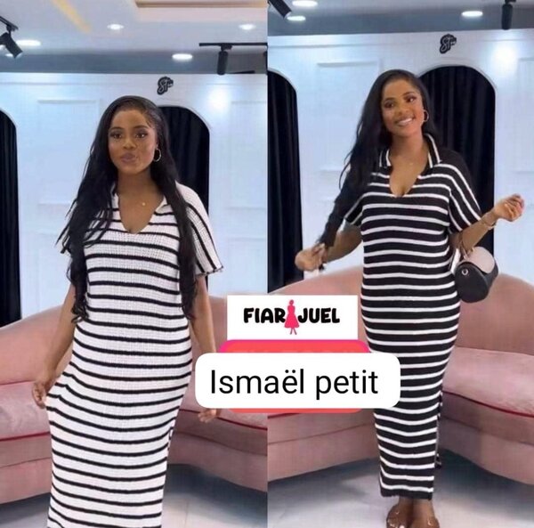 Robe longue rayée élégante