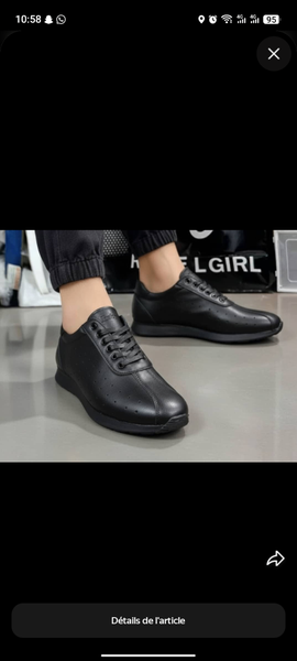 Sneakers en cuir noir élégants