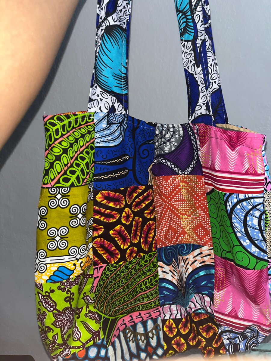 Sac cabas en patchwork coloré