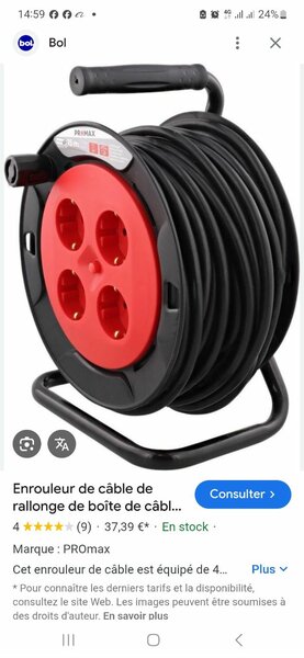 Enrouleur de câble 15m