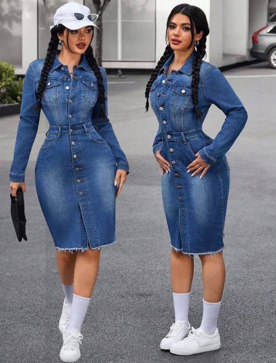 Robe en jean ajustée tendance