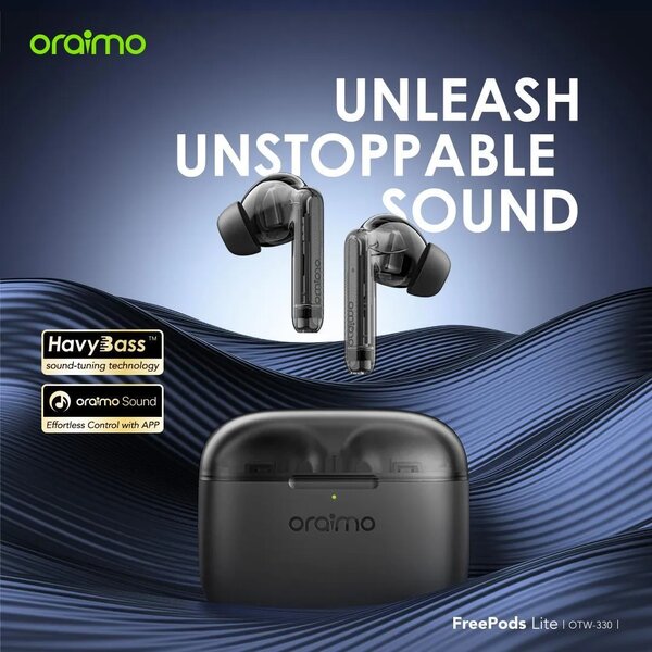 Oraimo Bluetooth Freepods Lite Bleu 40H - Réduction Bruit