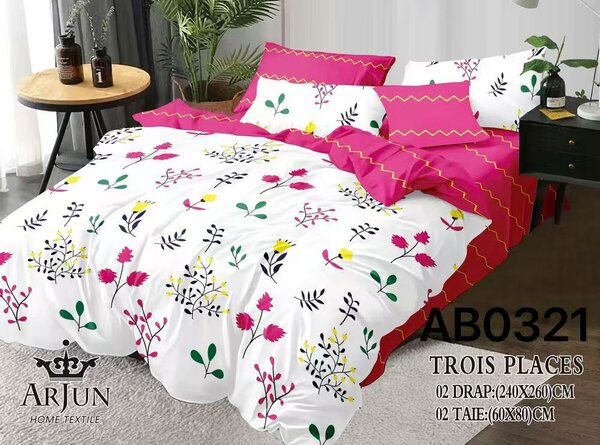 Parure de lit fleurie 3 places