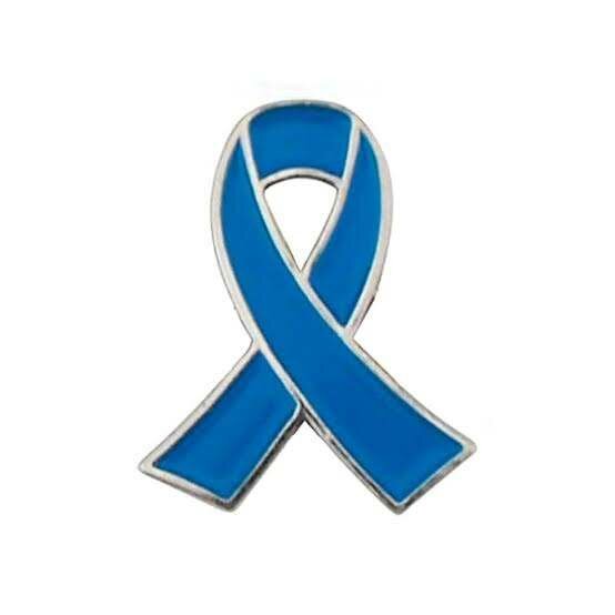 Broche ruban bleu solidaire
