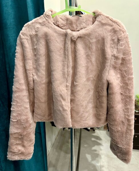 Pink fur jacket