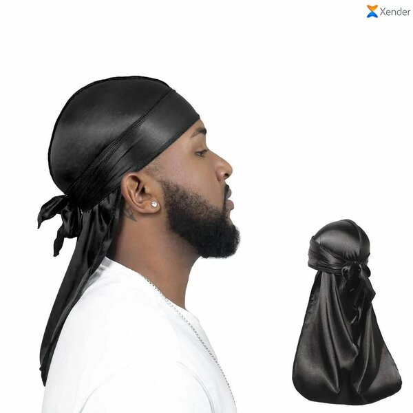 Durag en soie noir