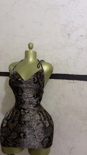 Robe courte serpent évasée