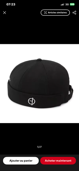 Bonnet style marin noir