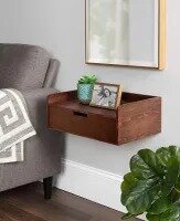 Modern Floating Wall Shelf Side Table with Drawer