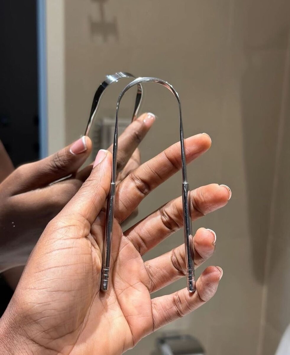 Gratte-langue en acier inoxydable