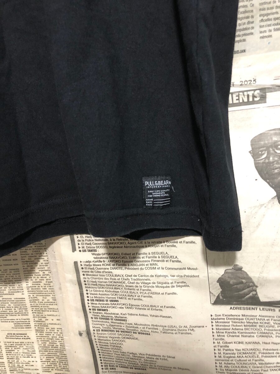 T-shirt noir en coton