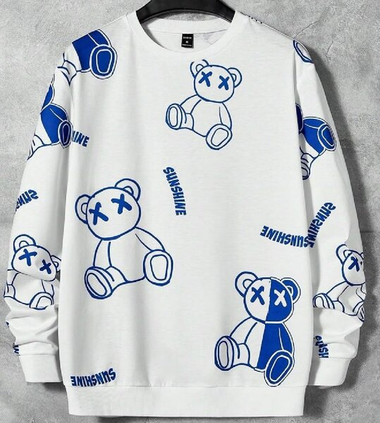 Sweat-shirt à motif ours pour hommes