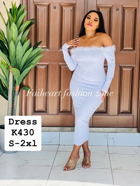 Women's tight white dress with open shoulders Sizes: S,M,L,XL,2XL