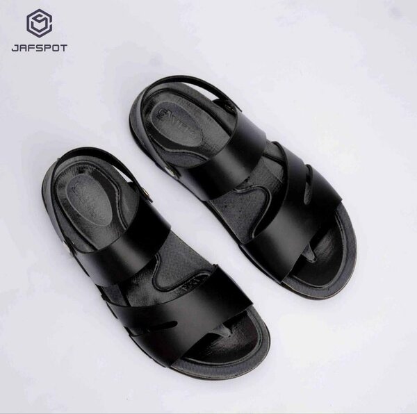 Man black sandals