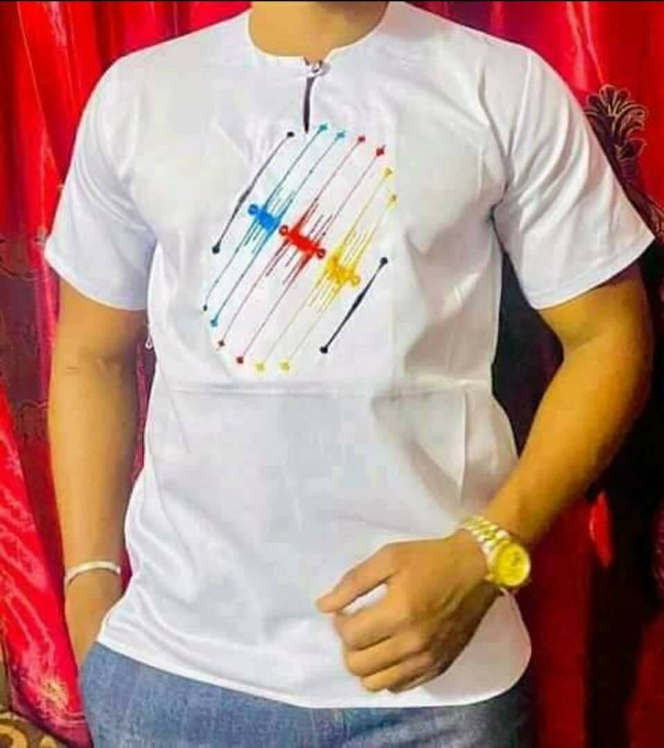 T-shirt homme blanc imprimé