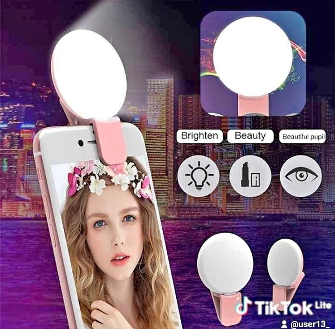 Lumière Anneau Auto-clip