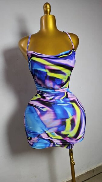 Robe moulante multicolore