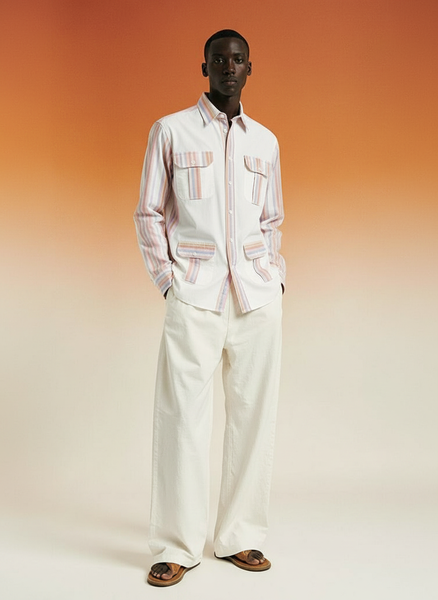 Chemise à rayures tendance homme