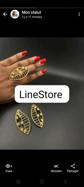 Boucles d'oreilles et bague