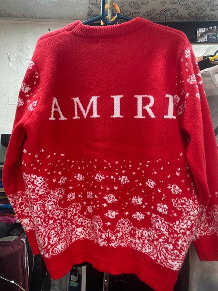 Pull de Noël rouge Amiri