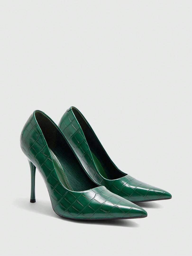 Escarpins verts en cuir élégant