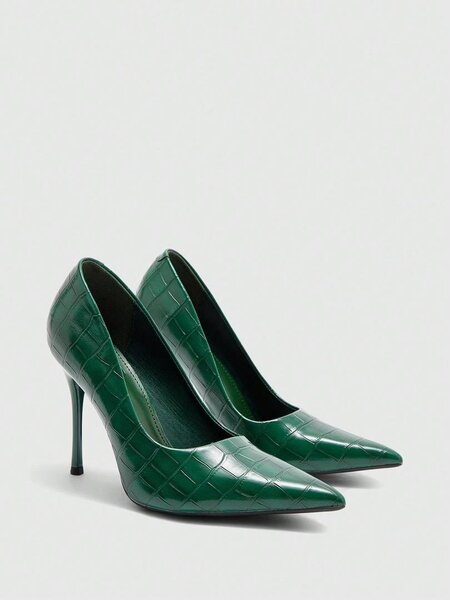 Escarpins verts en cuir élégant