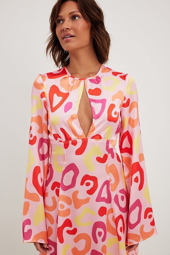 Colorful Cutout Mini Dress