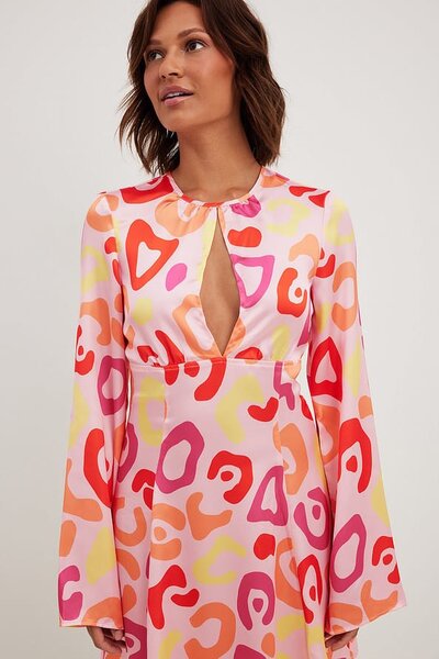 Colorful Cutout Mini Dress