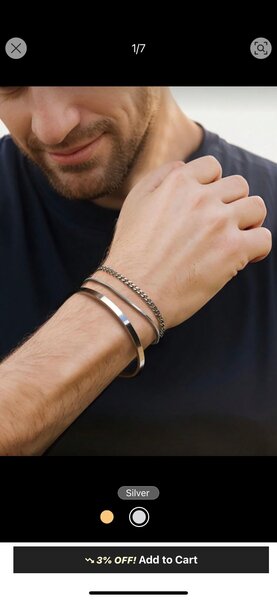 Bracelet en acier argenté