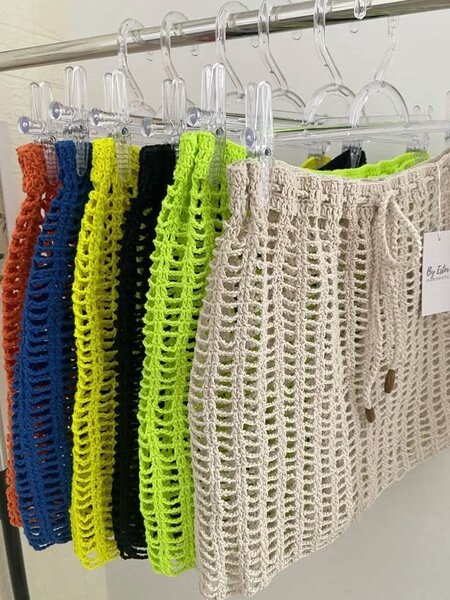 Jupe en crochet multicolore