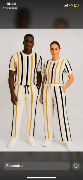 Tenue assortie à rayures