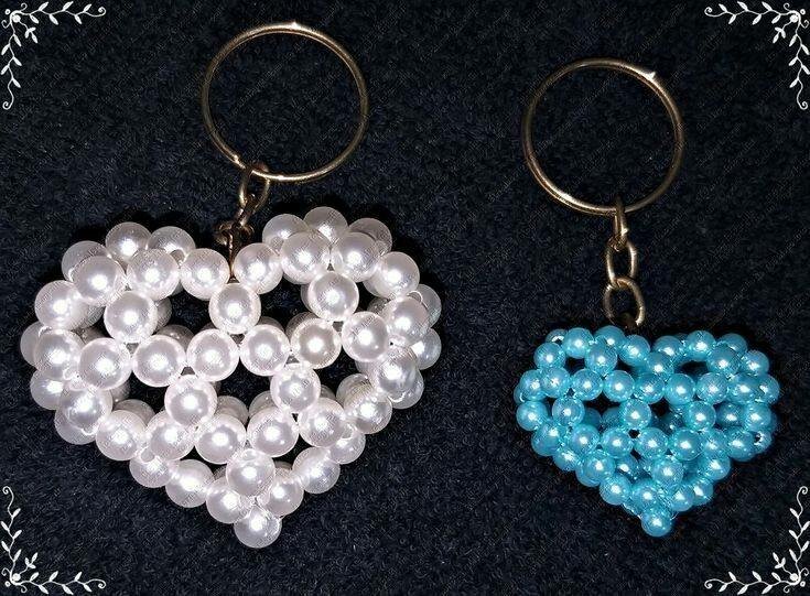 Porte-clés en perles cœur