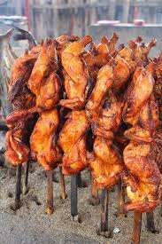 Poulet et poisson piqué