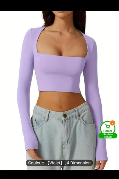 Crop top violet femme élégant