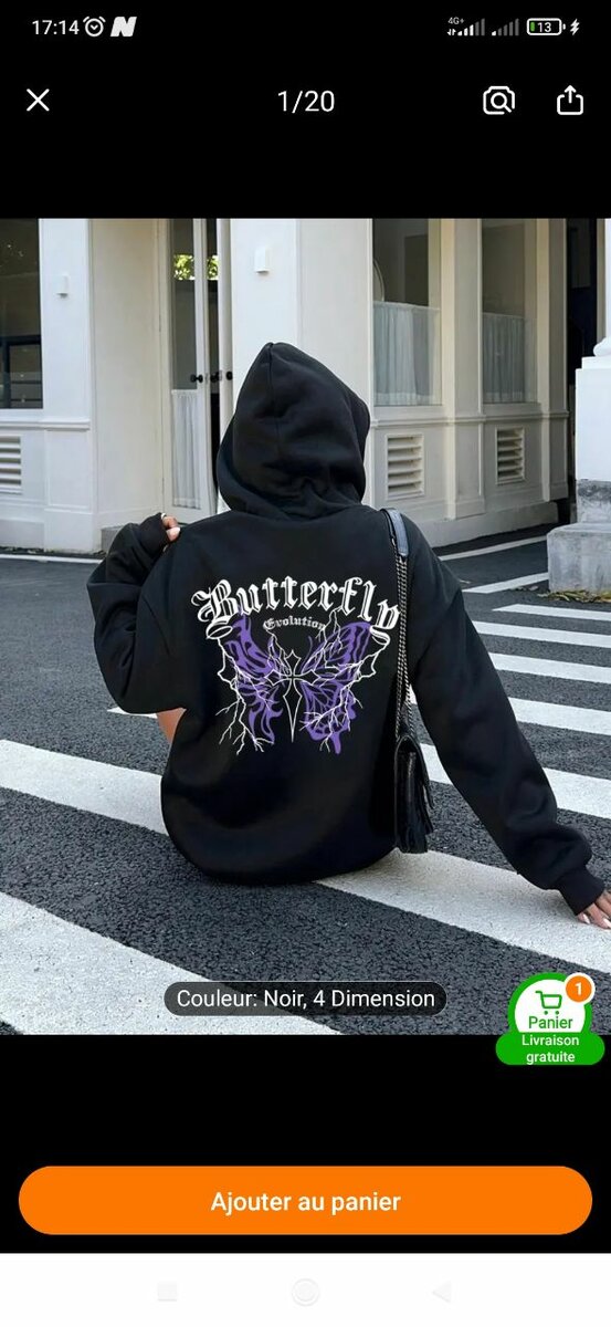 Sweat à Capuche Papillon