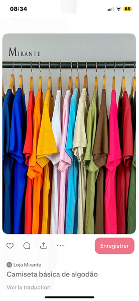T-shirts en coton colorés