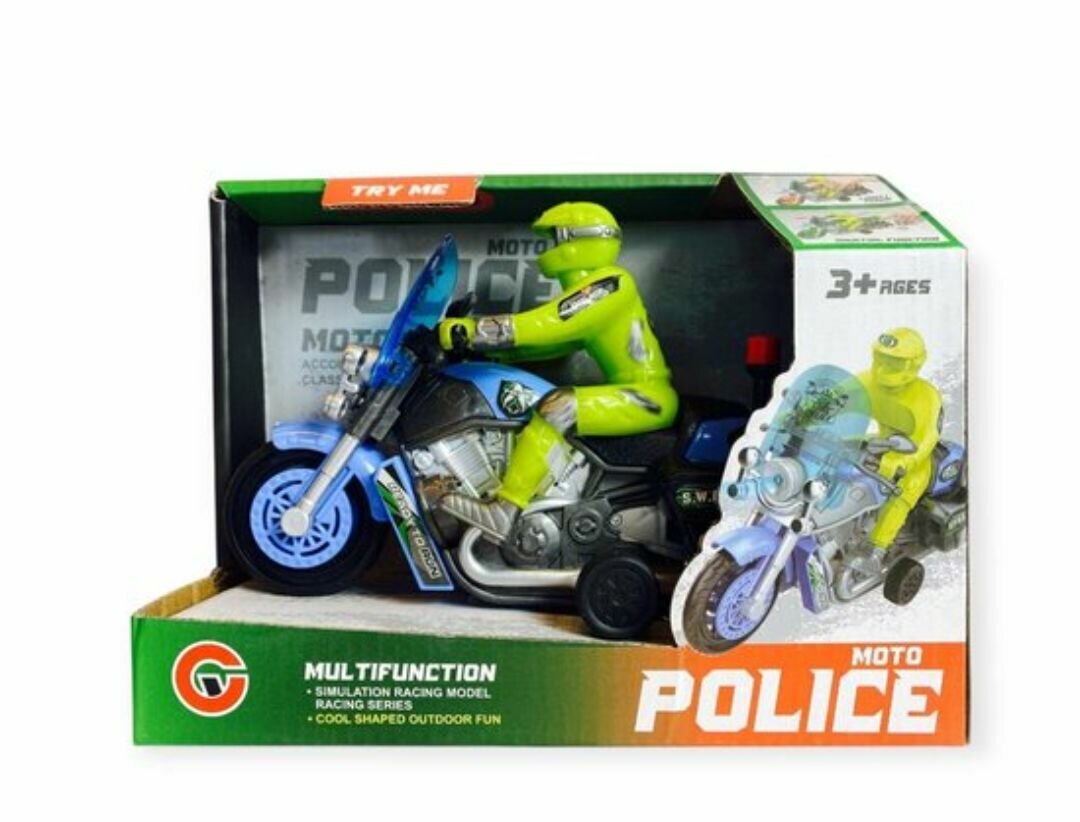 Moto jouet de police lumineuse