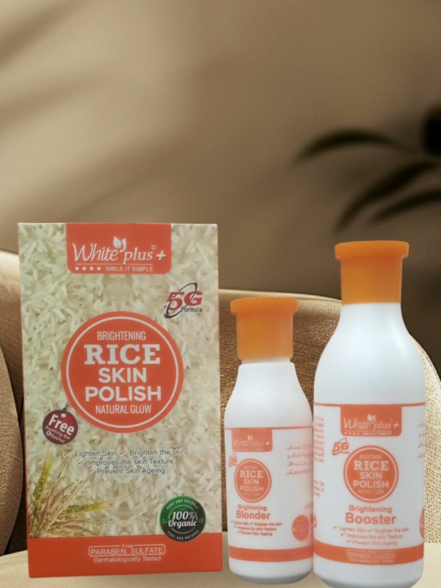 White plus+ Rice Skin polish
