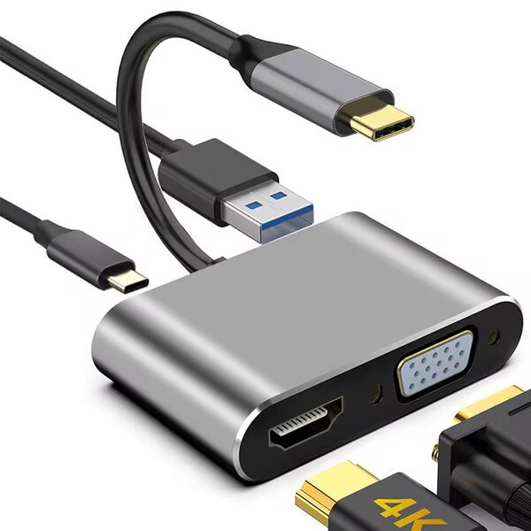 Adaptateur USB-C HDMI VGA 4K