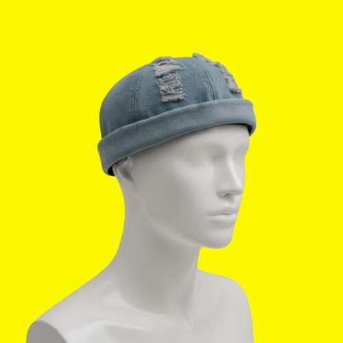 Casquette en denim usé tendance