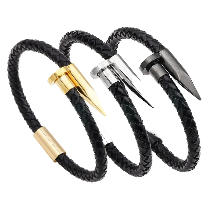 Bracelet en cuir tressé élégant