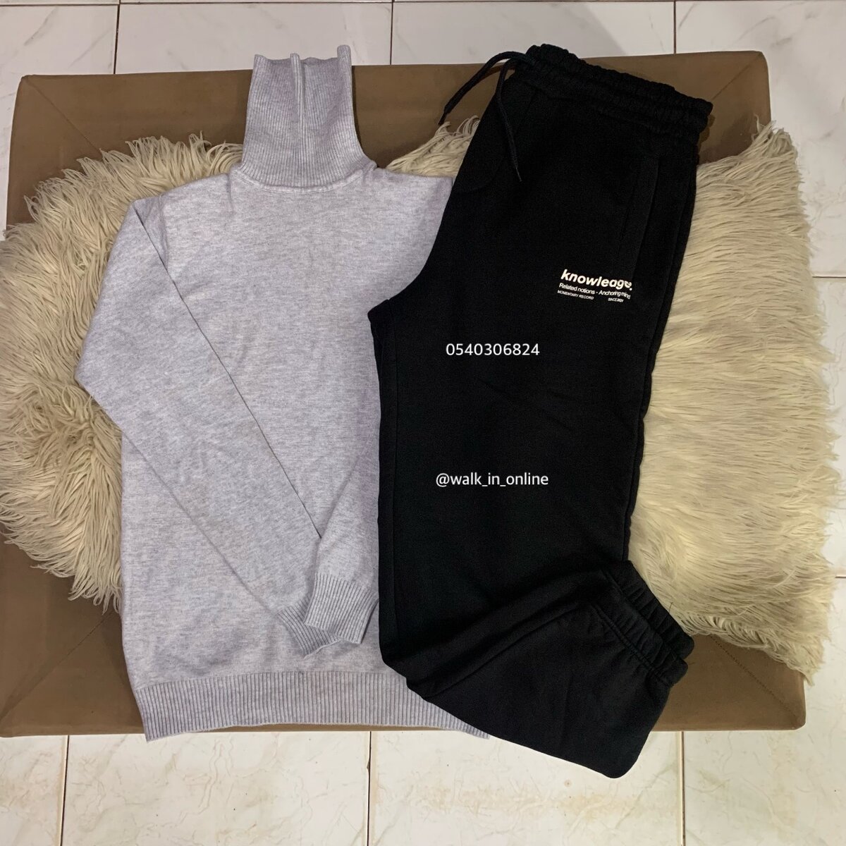 Turtlenecks and long sweatpant