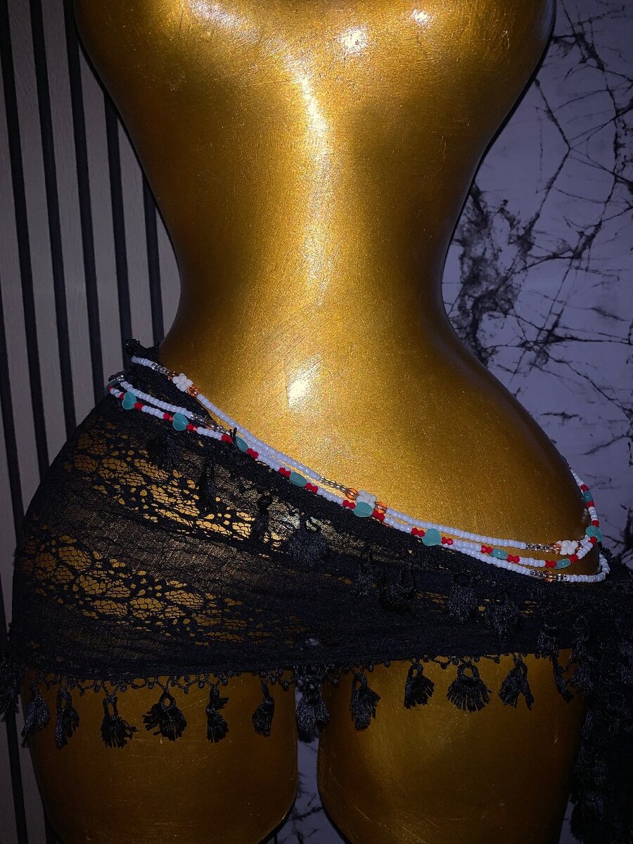 Ceinture de perles colorées