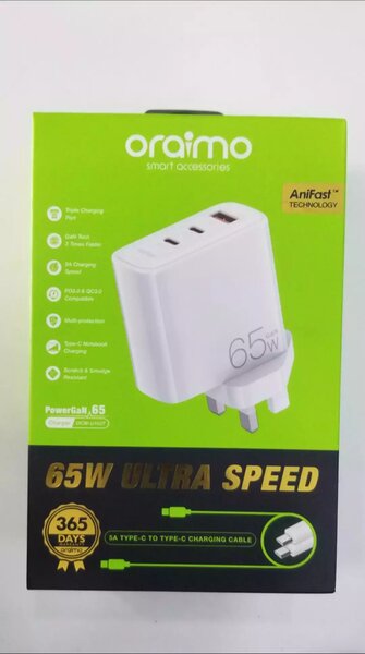oraimo PowerGaN 65 65W Wall Charger Kit