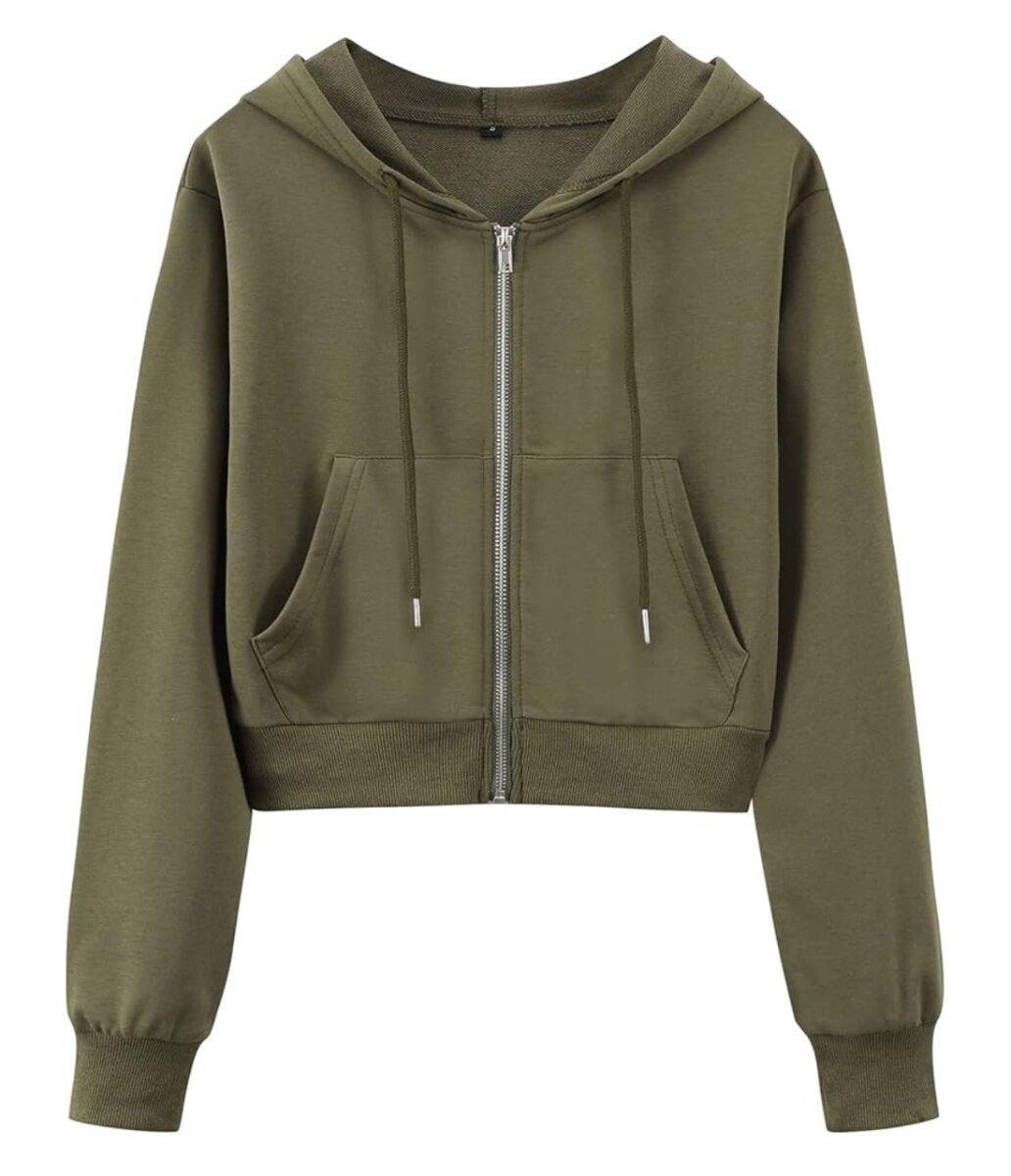 Cropped zip hoodie